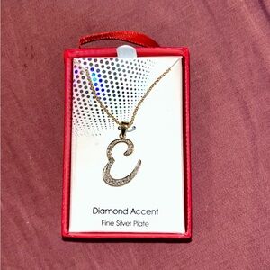 Diamond Accent Initial “E” Pendant Necklace